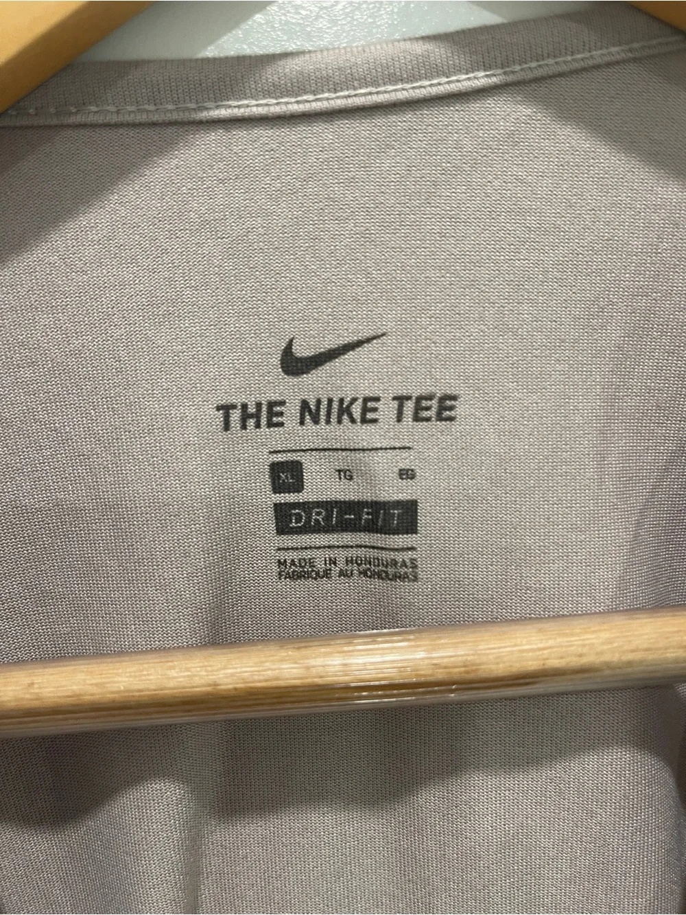 Nike Tee — Light Taupe with Black Print